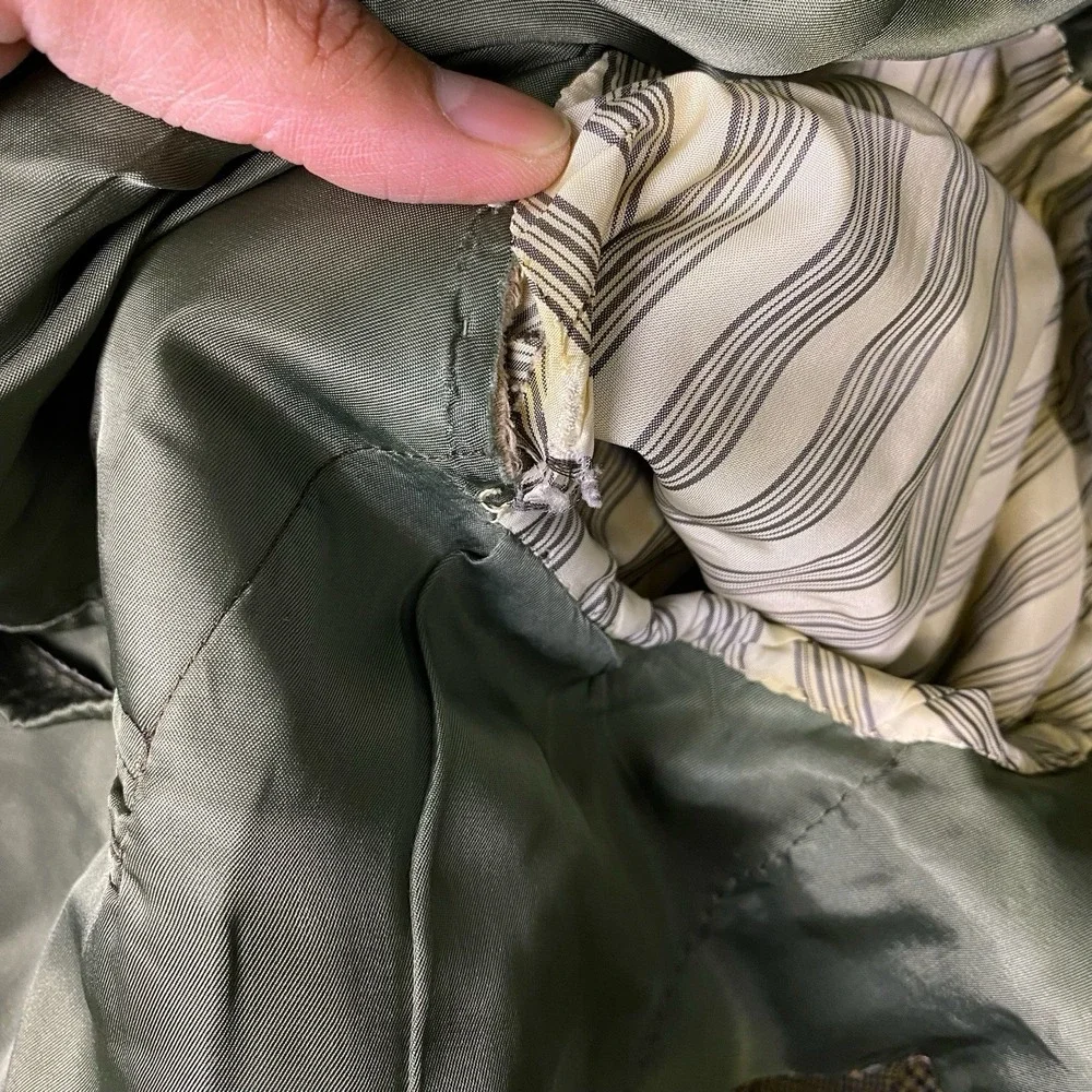 70s Brooks Brothers Makers Blazer Sport Coat 42L Mens Green Brown Glen Plaid